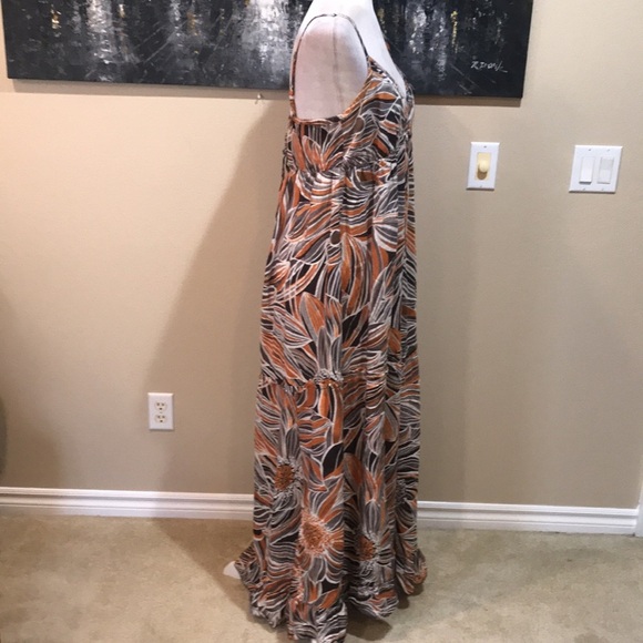 Derek Heart 100% Cotton Spaghetti Strap Tie Back Tiered Maxi Dress-Size L - Picture 4 of 7